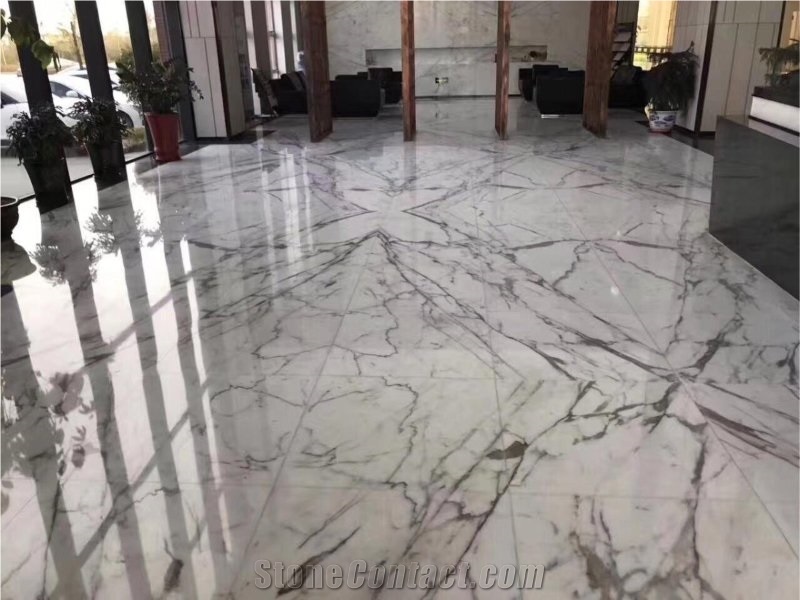 White Marble Carrara Slabs for Floor Tiles Book Match
