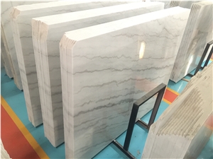 Cheap Chinese Carrara White Guangxi Rainball White Marble Big Slab