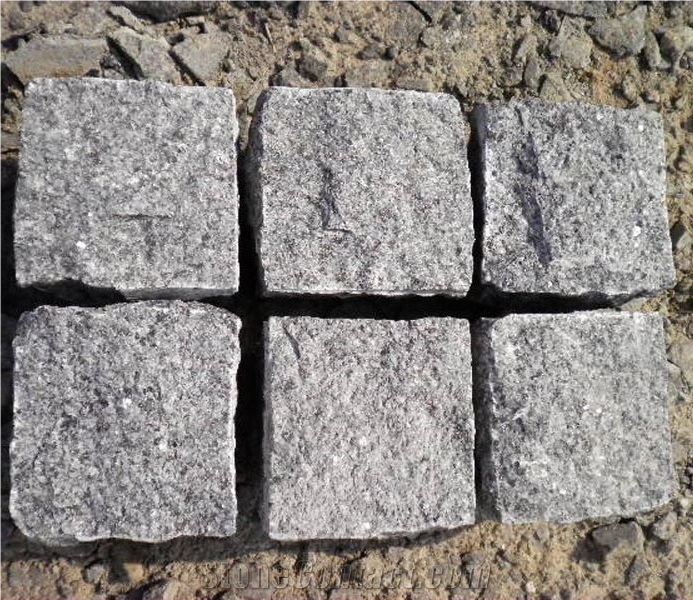 Dark Grey Granite G654 Natural Split Cobble Stone Cobblestone Pavers