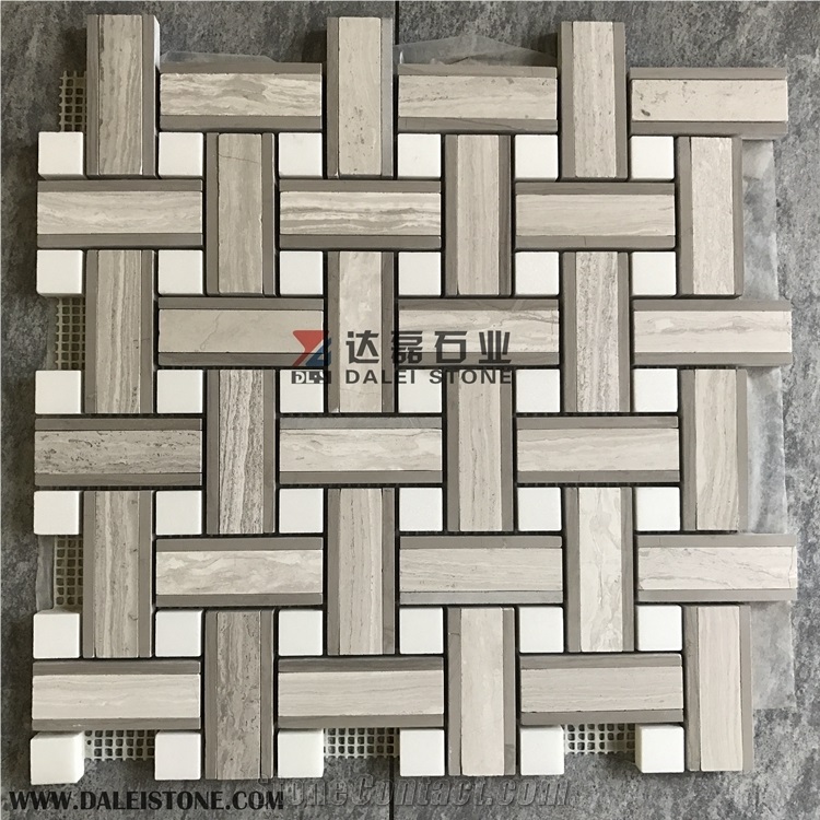 Marble Hexagon Mosaic Basketweave Mosaice for Kitchen Wall Pool Floor