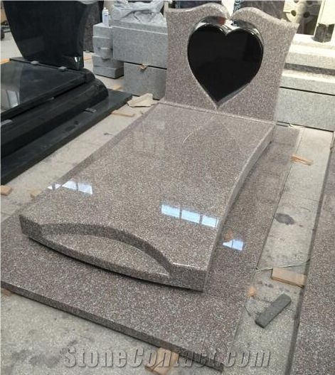 G732 Granite Heart Shape Bench Memorial Gravestone for Netherlands