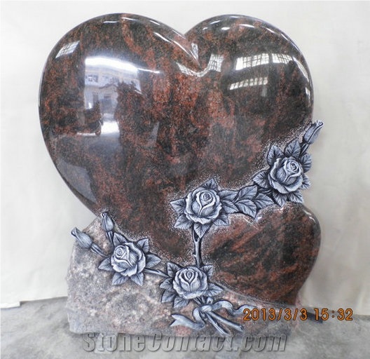 Haobo Hot Sale Rose Carving Headstone Tombstone