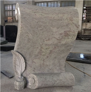 Kashmir White Granite Page Shaped Monument