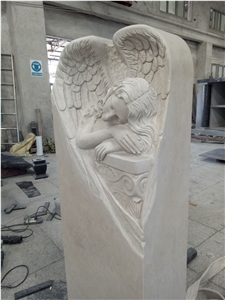 Ocean Beige Angel Carving Monuments China Professional Manufactory