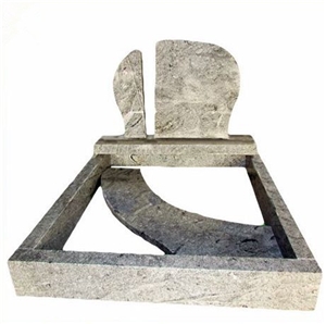Wholesale Natural Manufacturer Price Gray Granite Tombstone Hb-Mau0001