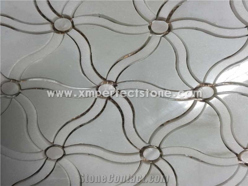 12*12 Polished/Honed Carrara/Oriental White Marble Mosaic Tiles