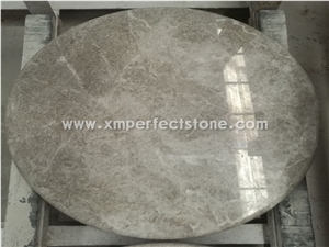 Turkey Castle Grey Marble Table Top,Round Table Tops with Eased Edge