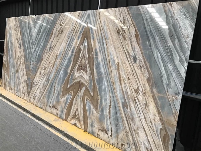 Blue and Brown Marble,China Multicolor Bookmatch Marbles Slabs