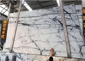 Chinese White Marble with Grey Veins,New Drama Grey White Marble Slab