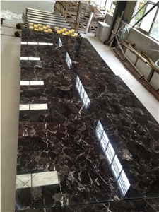 Dark Emperador Marble Slabs and Tiles for Interior Project