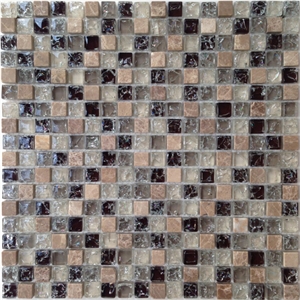 Stone Mix Glass Mosaic Wall Tile