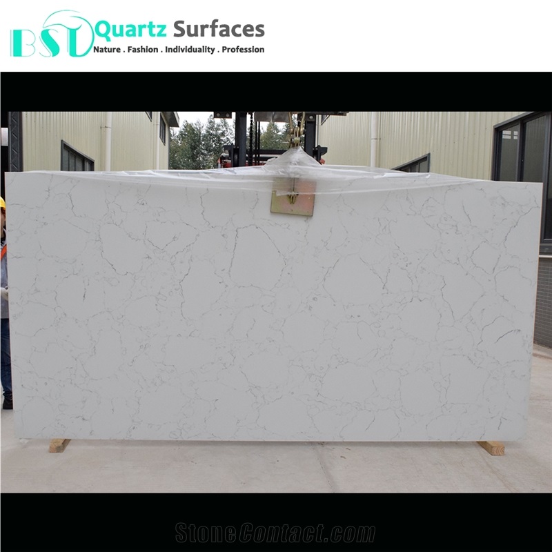 2018 New Carrera White Artificial Quartz Stone Quartz Stone Slabs