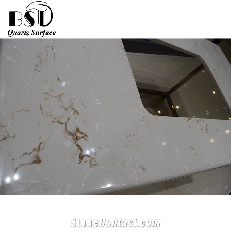 Double Bullnose Edges Artificial Quartz Countertop