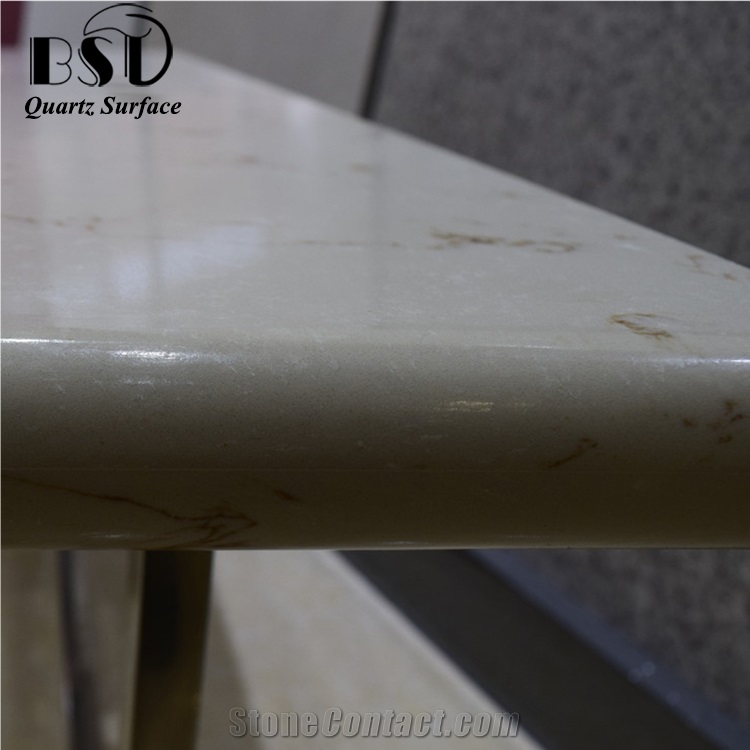 Double Bullnose Edges Artificial Quartz Countertop