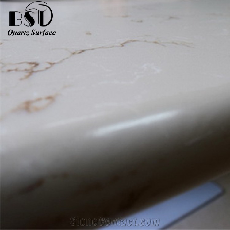 Polished Vein Aritificial Quartz Countertop Supplied for Stores