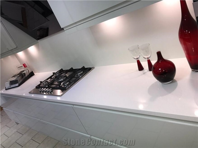 Sparkle Ice White Quartz Stone Vanity Top From China