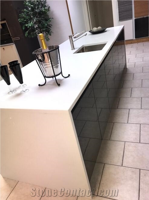 Sparkle Ice White Quartz Stone Vanity Top From China