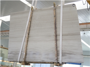 High Quality White Wood Marble Slab 2.0cm Vien Cut Quarry Owner