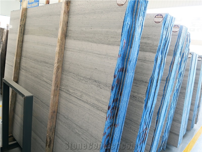 Wood Marble Quarry Owner Blue Wood Marble Slab 2.0cm Veincut