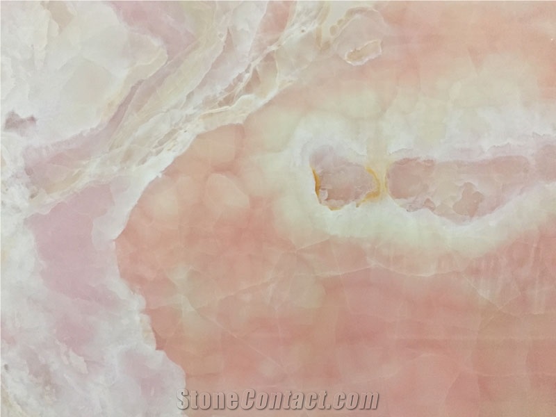 Wall Panel Interior Pink Marble Slab Chinese Transparent Onyx Stone
