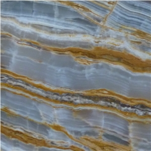 YUANDA Blue Transparent Gold Veins Polished Onyx Slabs