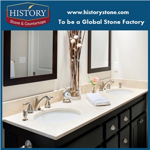 Hot Sale Marble Bathroom Vanity Tops with Cabinets, Faucet
