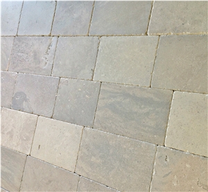 French Limestone Tiles Dark Blueish Grey and Beige "The Blues"