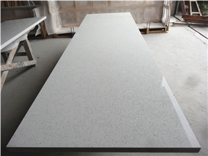 Crystal White Quartz Kitchen Countertops Worktops