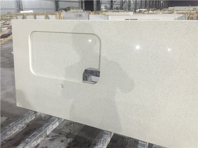 Glacier White-P008 -Countertop Quartz Countertop Kitchen Desk Tops