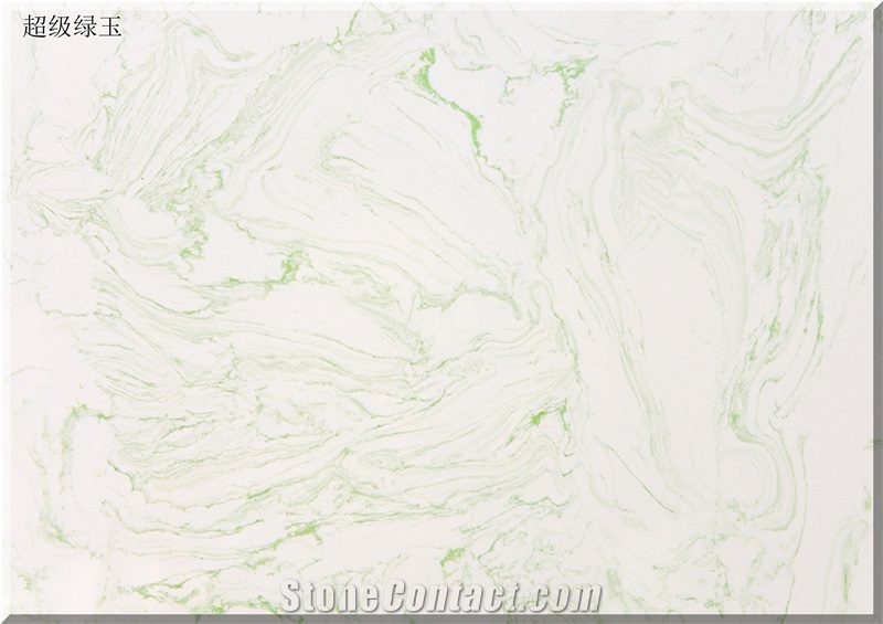 Ls-P010 Super Green Jade Artificial Stone Slabs&Tiles Flooring&Walling