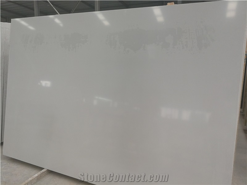 Ls-S002 Pure White Artificial Stone Slabs&Tiles Flooring&Walling
