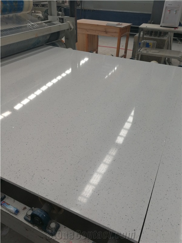 Ls-S003 Silver White Artificial Stone Slabs&Tiles Flooring&Walling