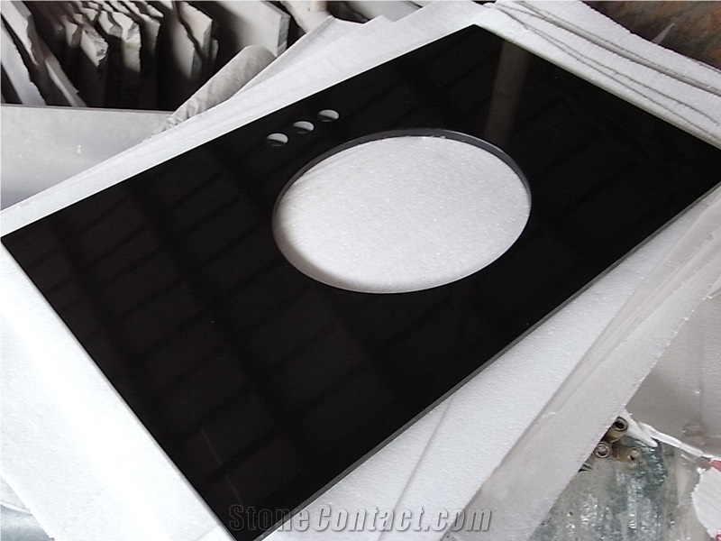 Mongolia Black Granite Polished Countertop/Bath Tops