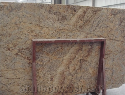 Polished Crystal Gold Granite Slabs&Tiles Granite Flooring&Walling