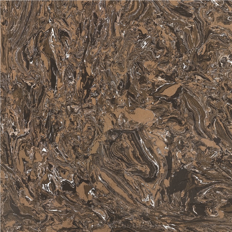 Polished Ls-P003 Dark Emperador Artificial Stone Slabs&Tiles Flooring