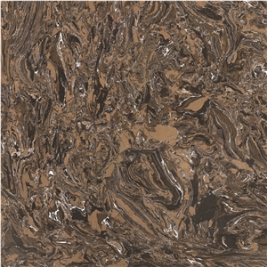 Polished Ls-P003 Dark Emperador Artificial Stone Slabs&Tiles Flooring