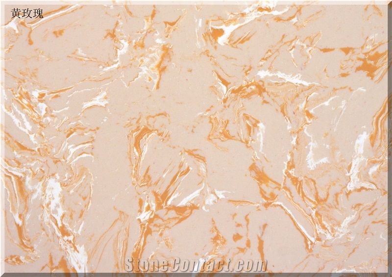 Polished Ls-P006 Yellow Rose Artificial Yellow Stone Slabs&Tiles
