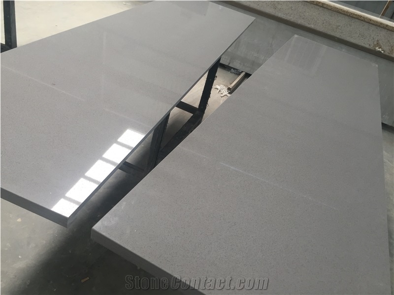 Pure Grey Quartz-P009-Countertop Kitchen Worktops Desk Tops