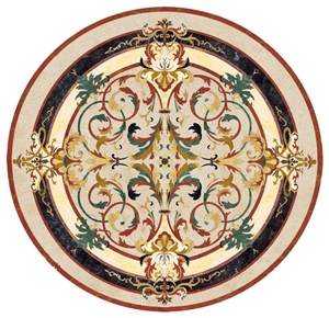Waterject Traditional Floor and Wall Medallion Tile