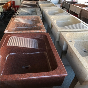 Maple Red Granite Laundry Tray, Wash Basins