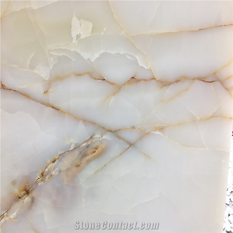 Big Slab Price Golden White Onyx for Cut-To-Size Tiles