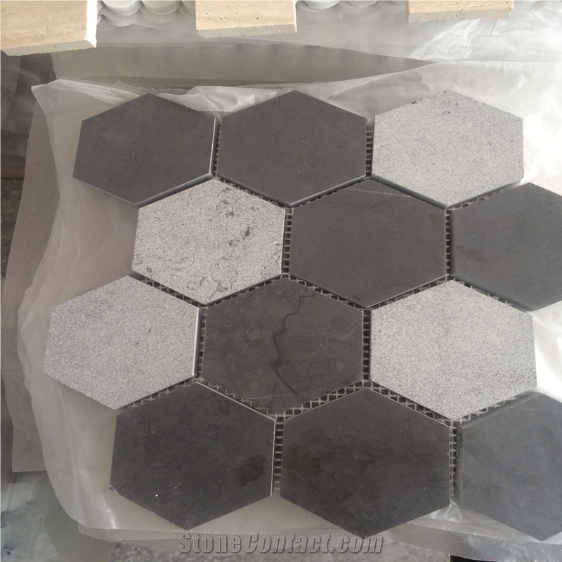 Black Marquina Marble Hexagon Tiles for Floor