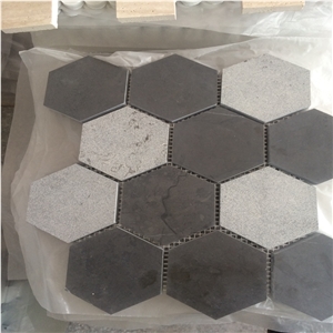 Black Marquina Marble Hexagon Tiles for Floor