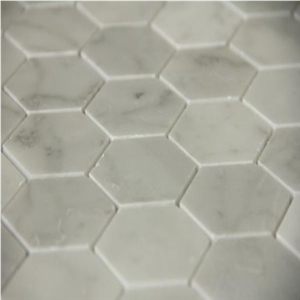 Carrara Marble Bathroom Mosaic Hexagon Tiles