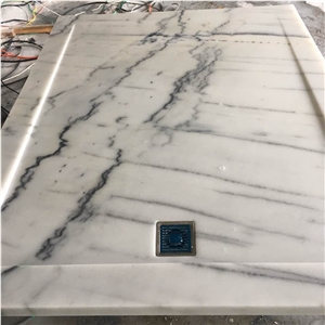 Carrara White Marble Shower Tray