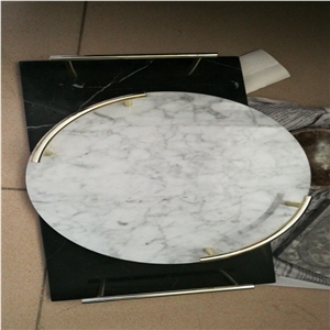 Kitchen Accessories Carrara Round Marble Trays