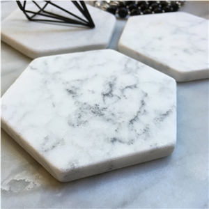 White Carrara Marble Coaster