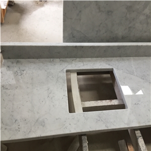 White Carrara Marble Kitchen Countertop Customized