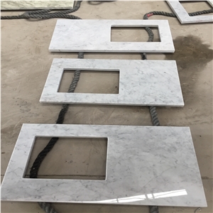 White Carrara Marble Kitchen Countertop Customized