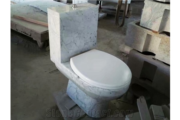 Bianco Carrara White Toilet Sets